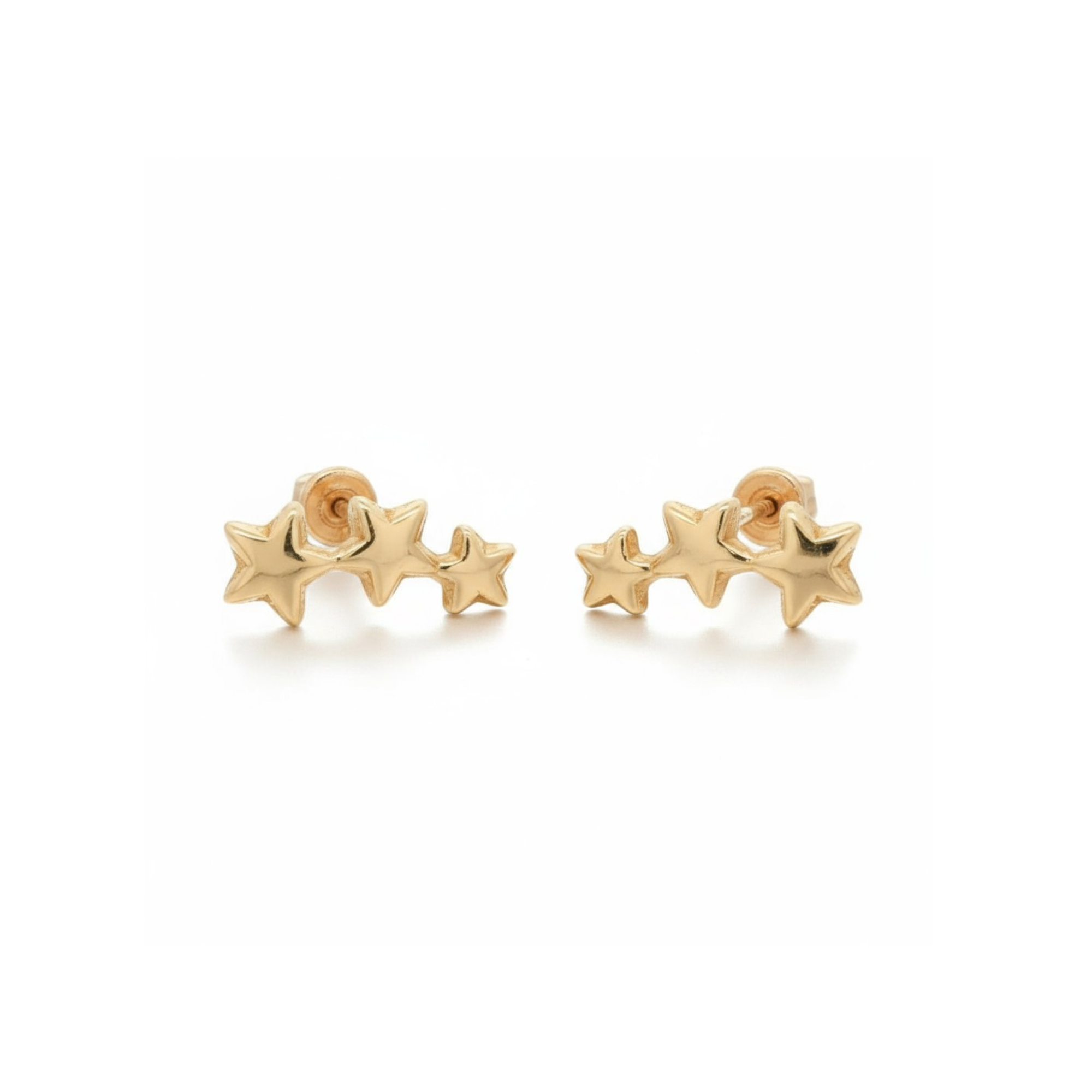 Delicate Yellow Gold 10K Stud Earrings