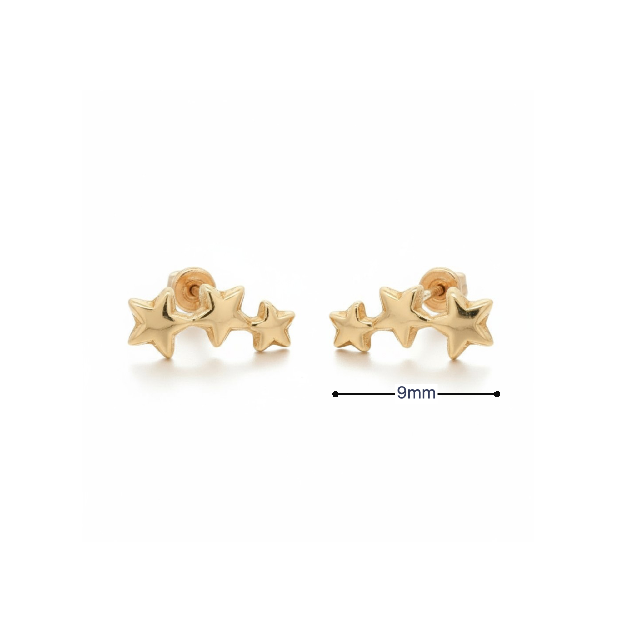 Delicate Yellow Gold 10K Stud Earrings