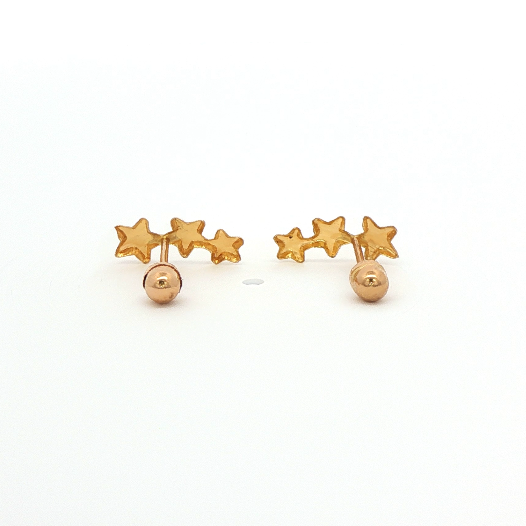 Delicate Yellow Gold 10K Stud Earrings