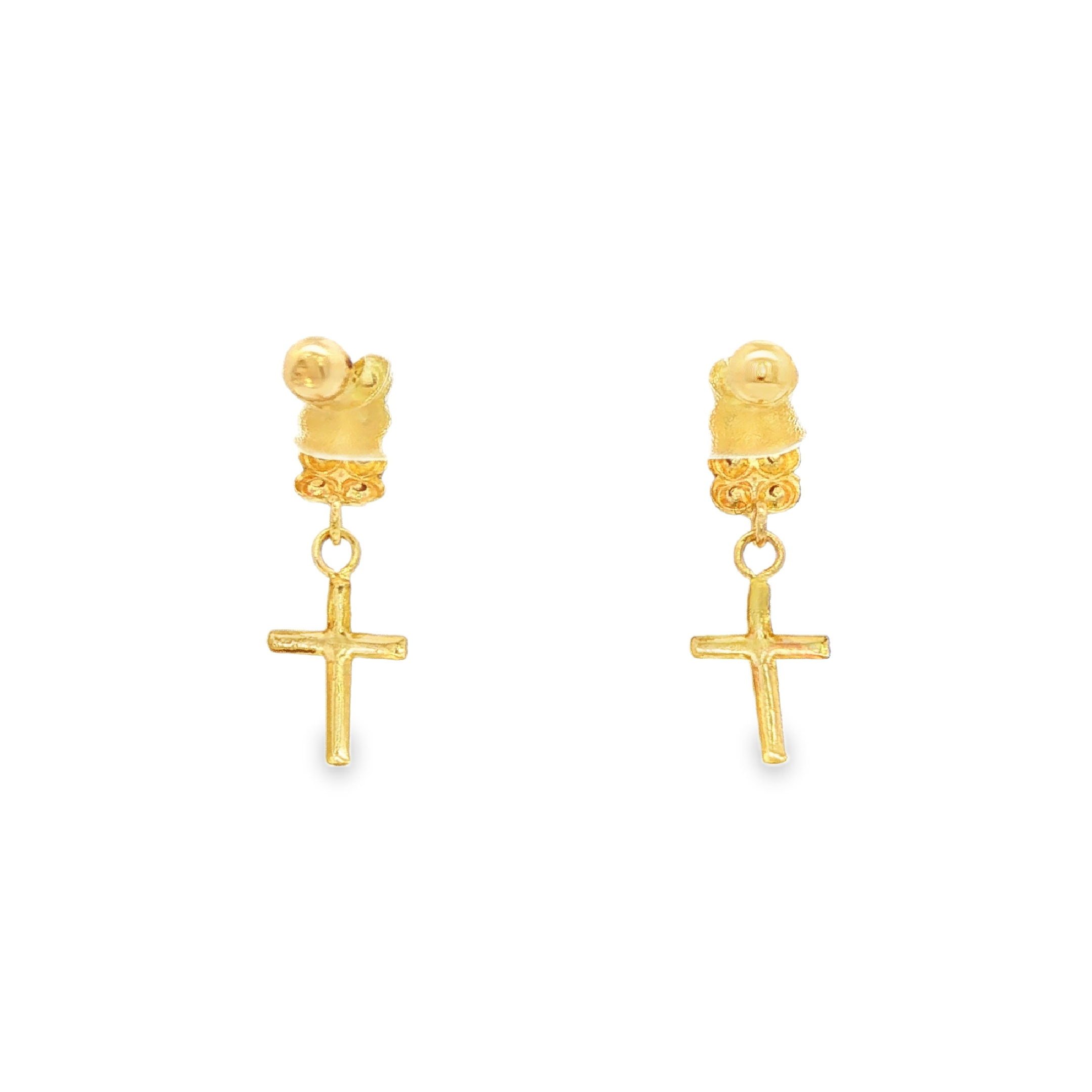 Yellow Gold 10K Pendant with Round Cut Cz Cross