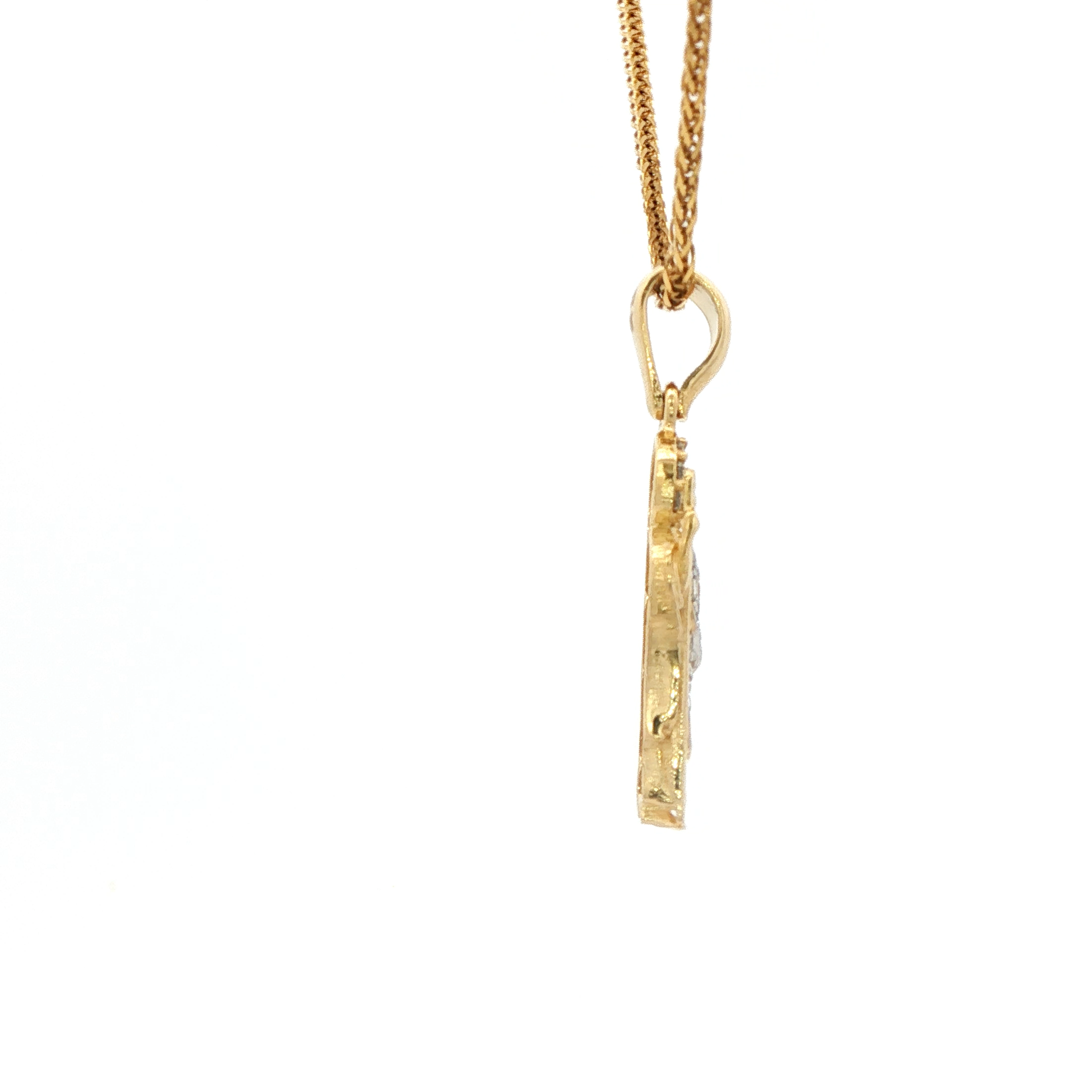 Yellow Gold 10K St. Jude Pendant with Round Cut Cz