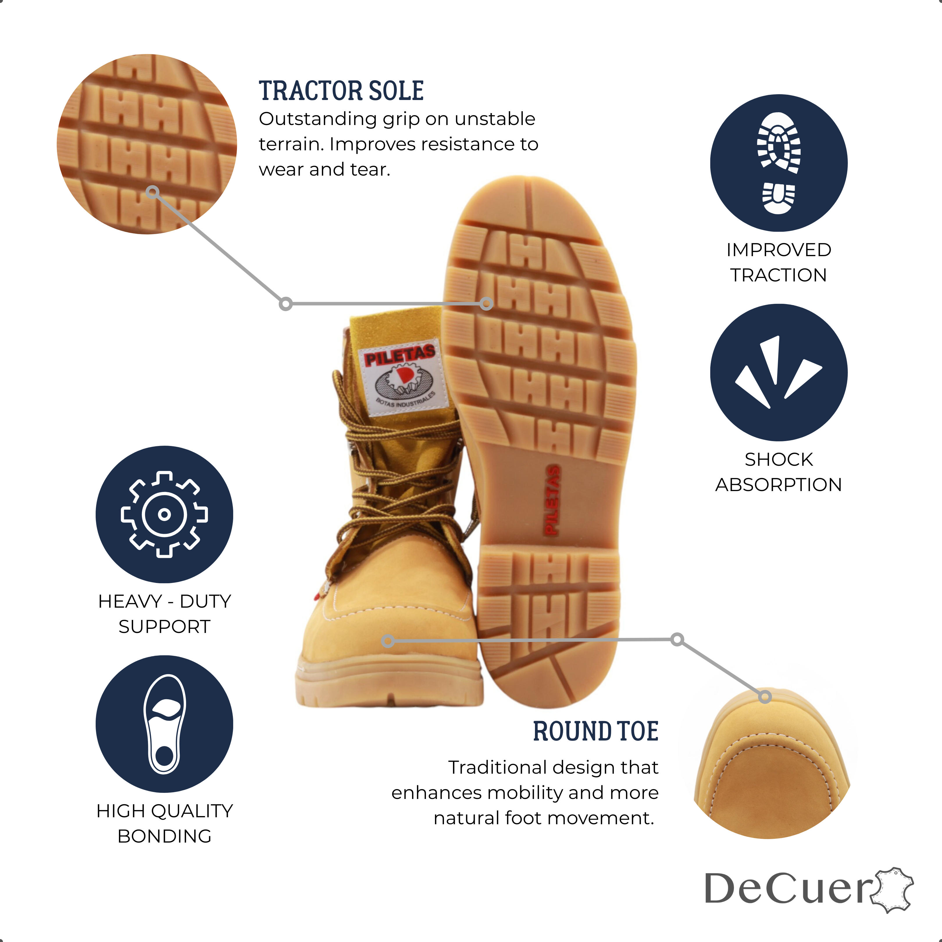 Trooper TR Men's Camel Leather Steel Toe Boots