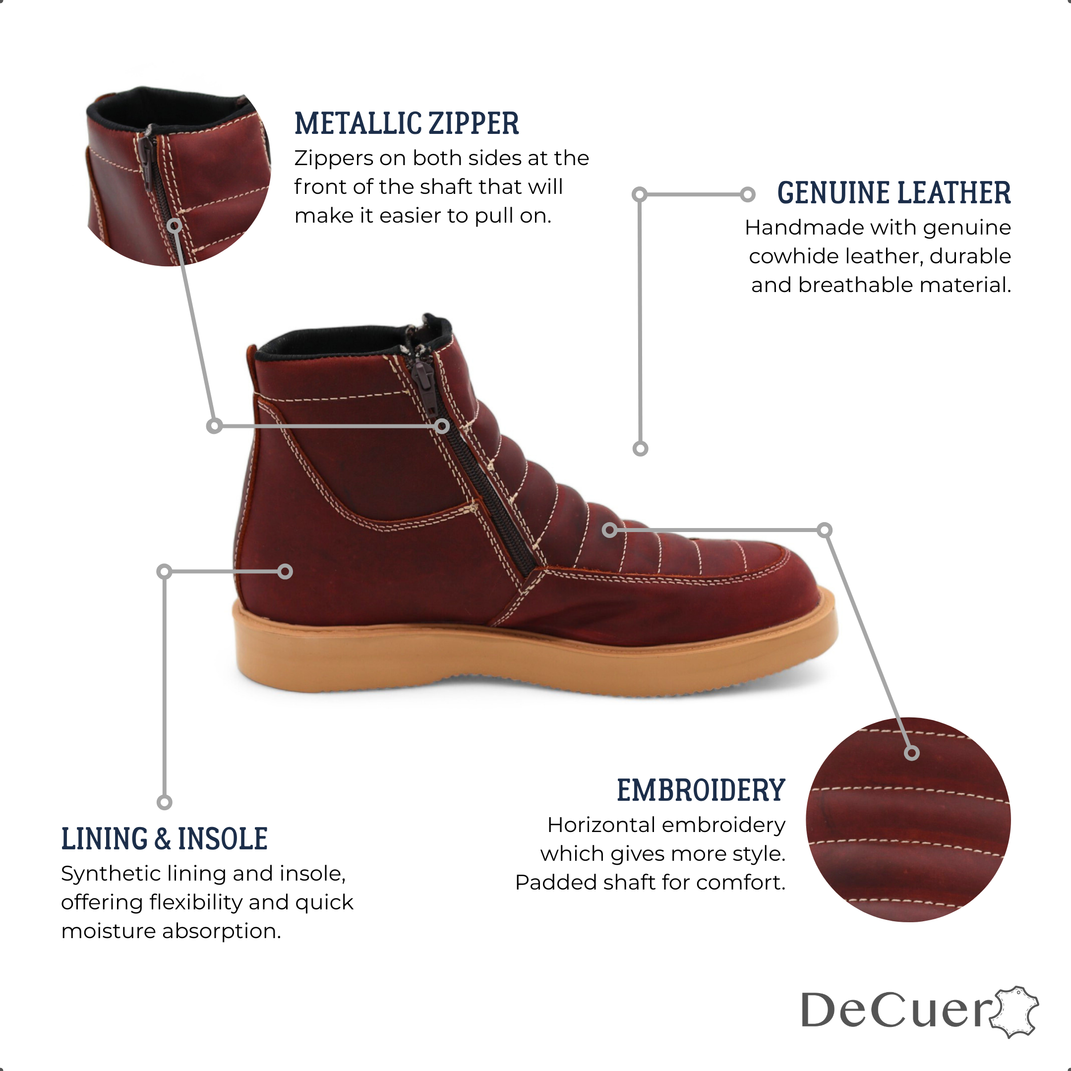 Nube Men's Shedron Leather Short Boots