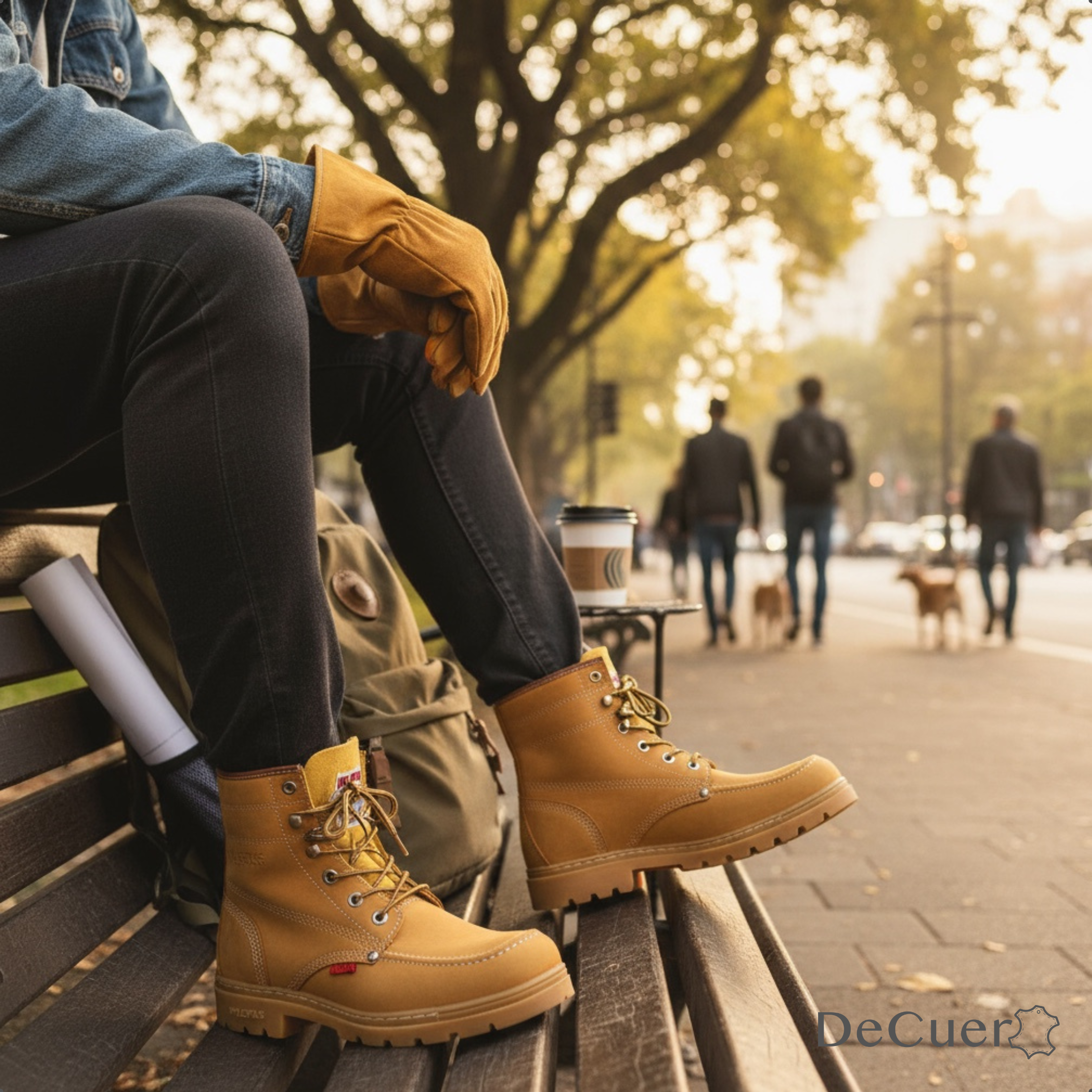 Trooper TR Men's Camel Leather Steel Toe Boots