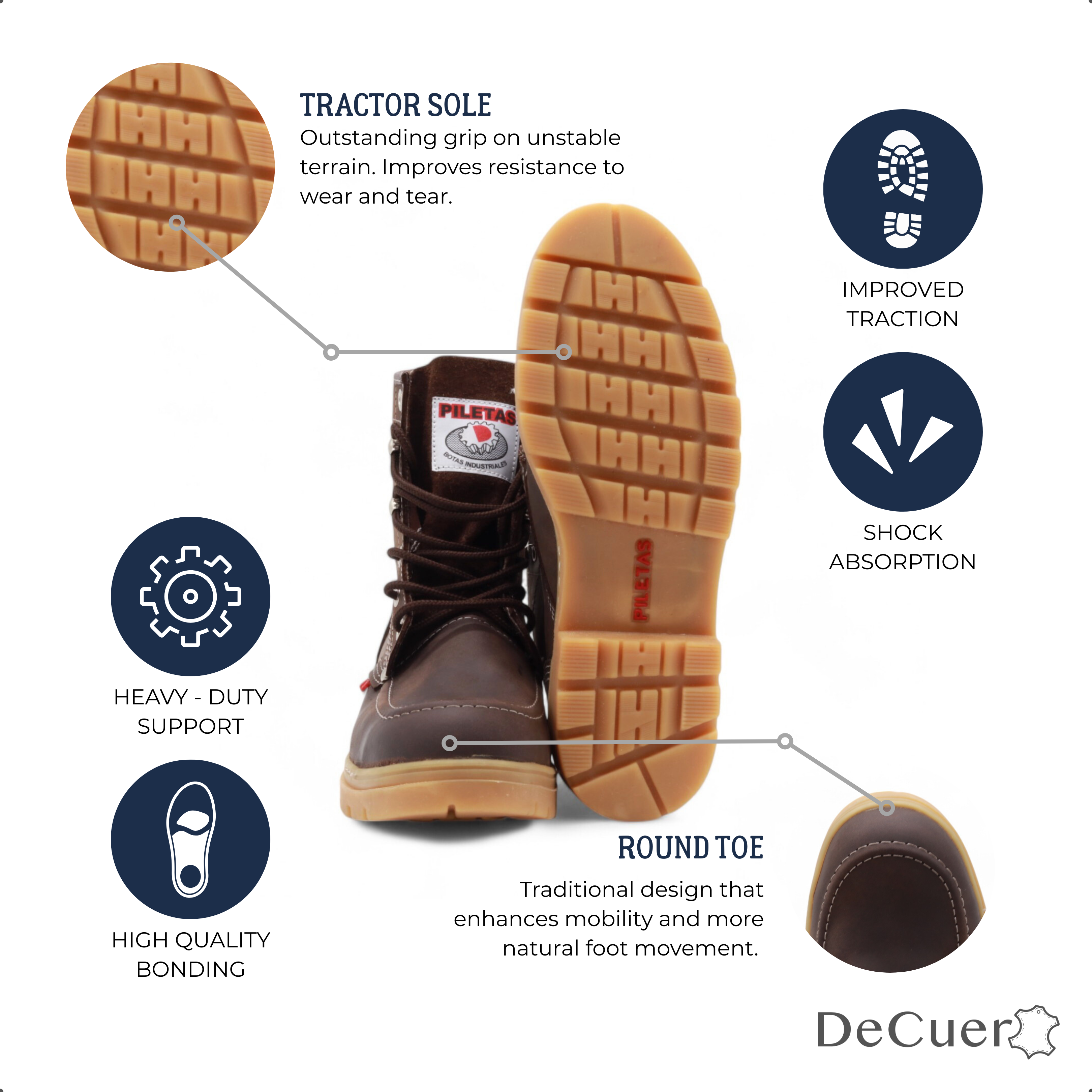 Trooper TR Men's Brown Leather Steel Toe Boots