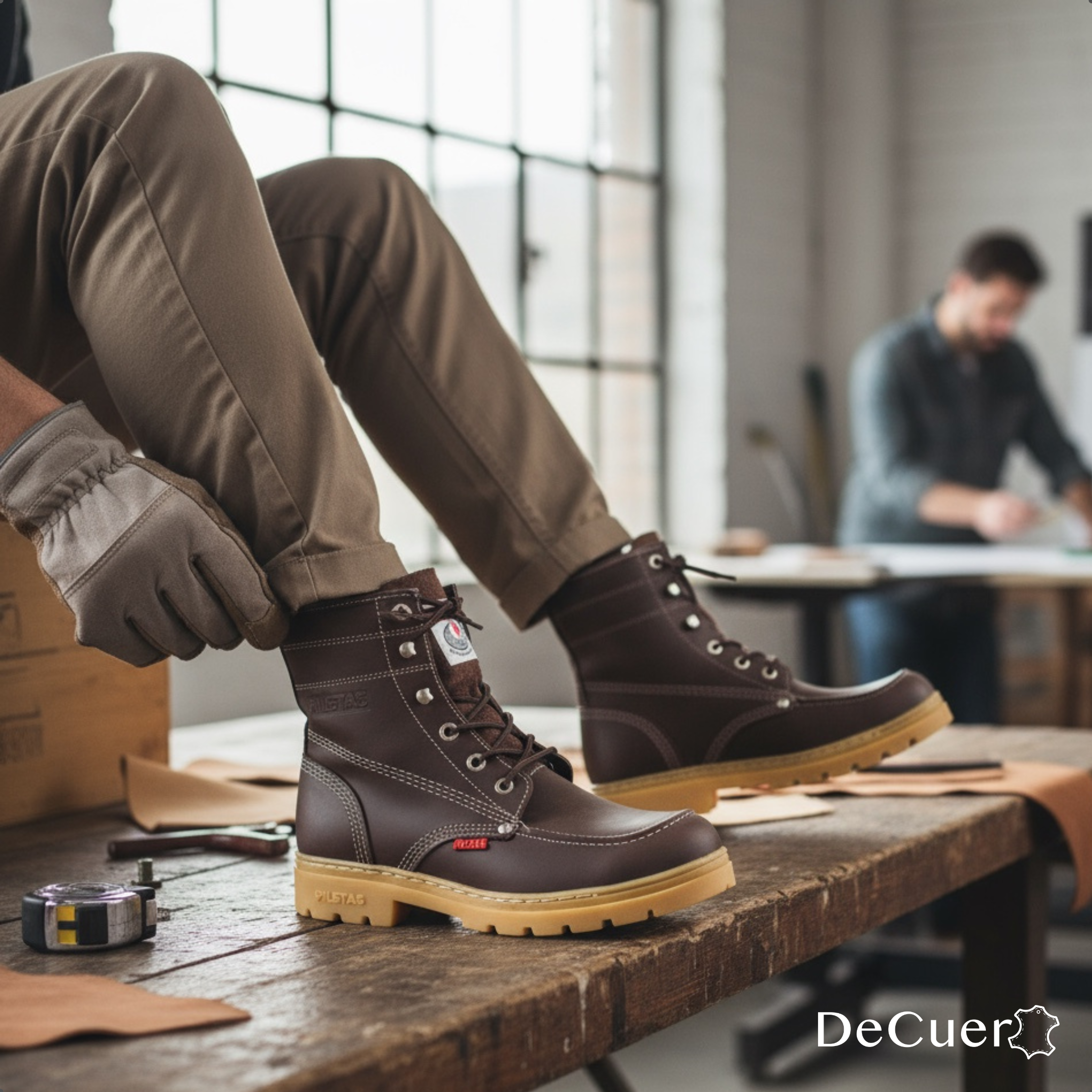 Trooper TR Men's Brown Leather Steel Toe Boots