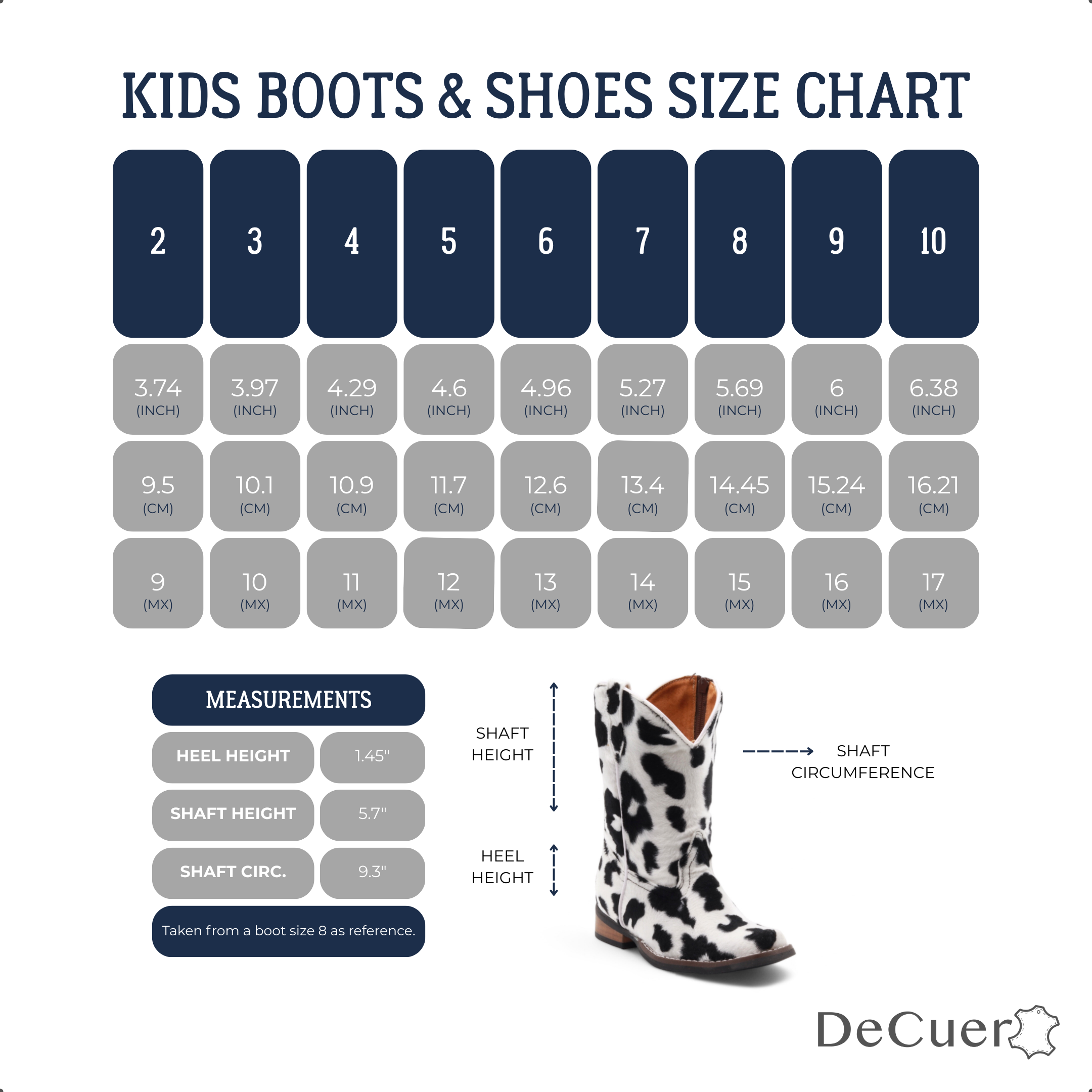 Beau Juniors Cow Print Leather Boots