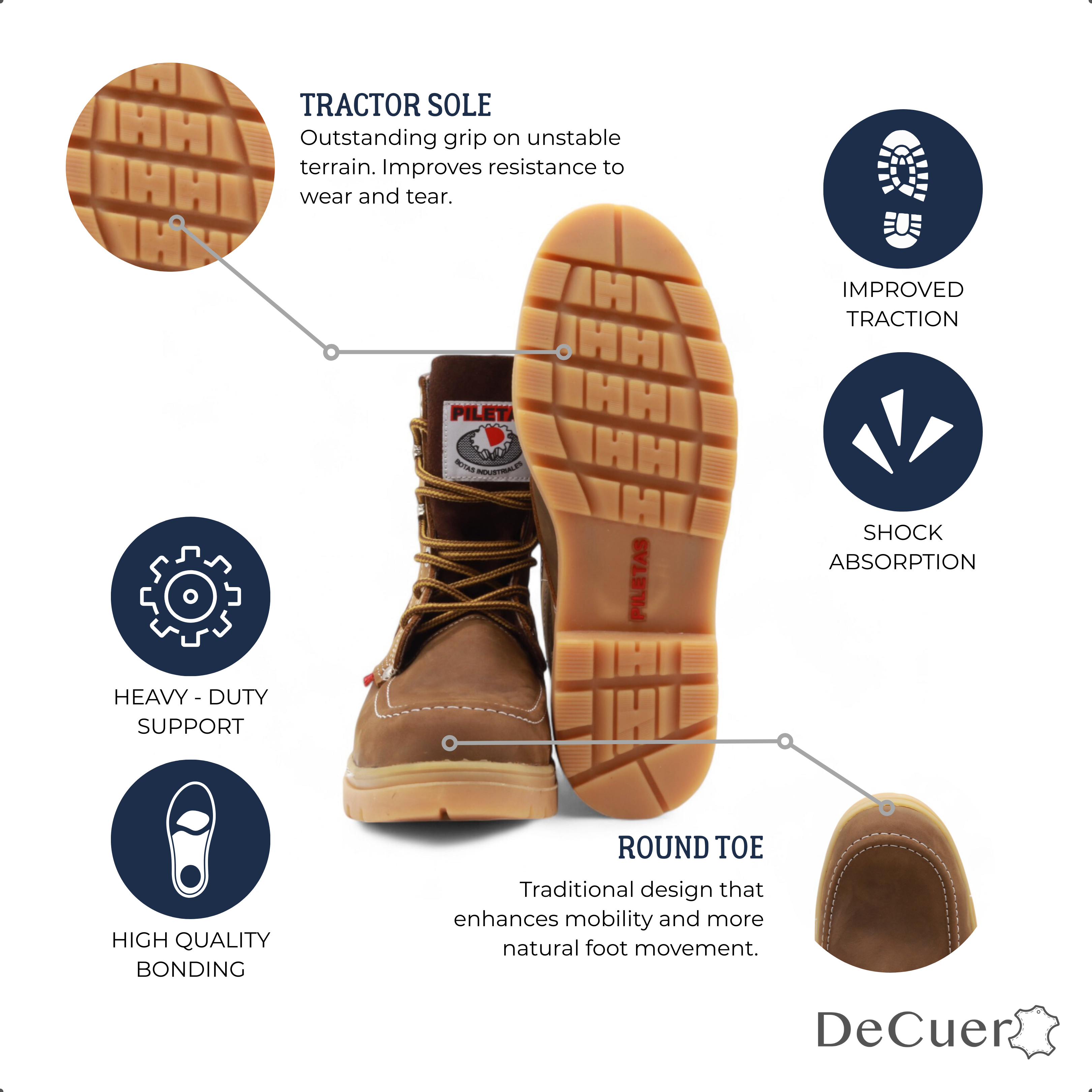 Trooper TR Men's Ocher Leather Steel Toe Boots