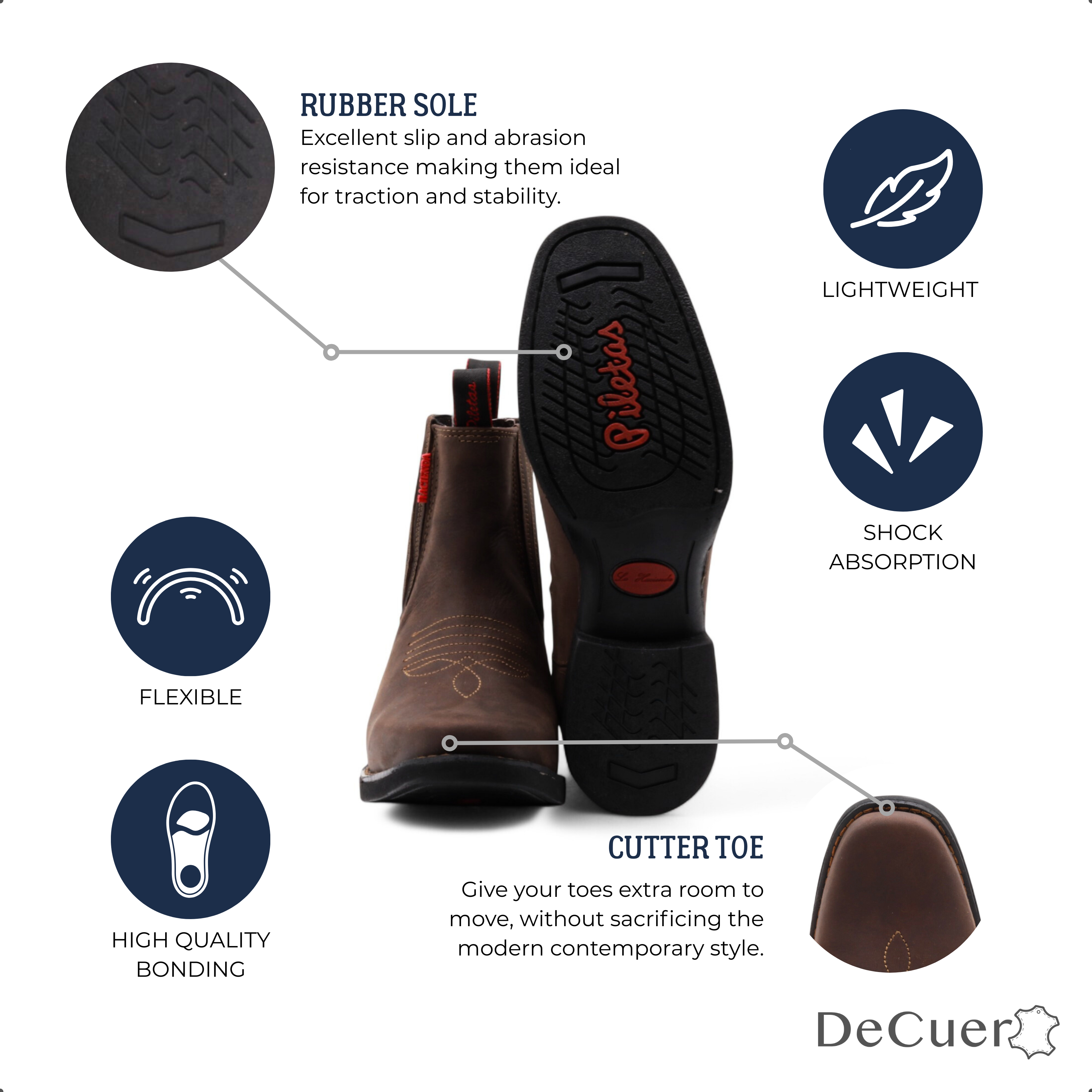 Hacienda Men's Brown Leather Short Boots