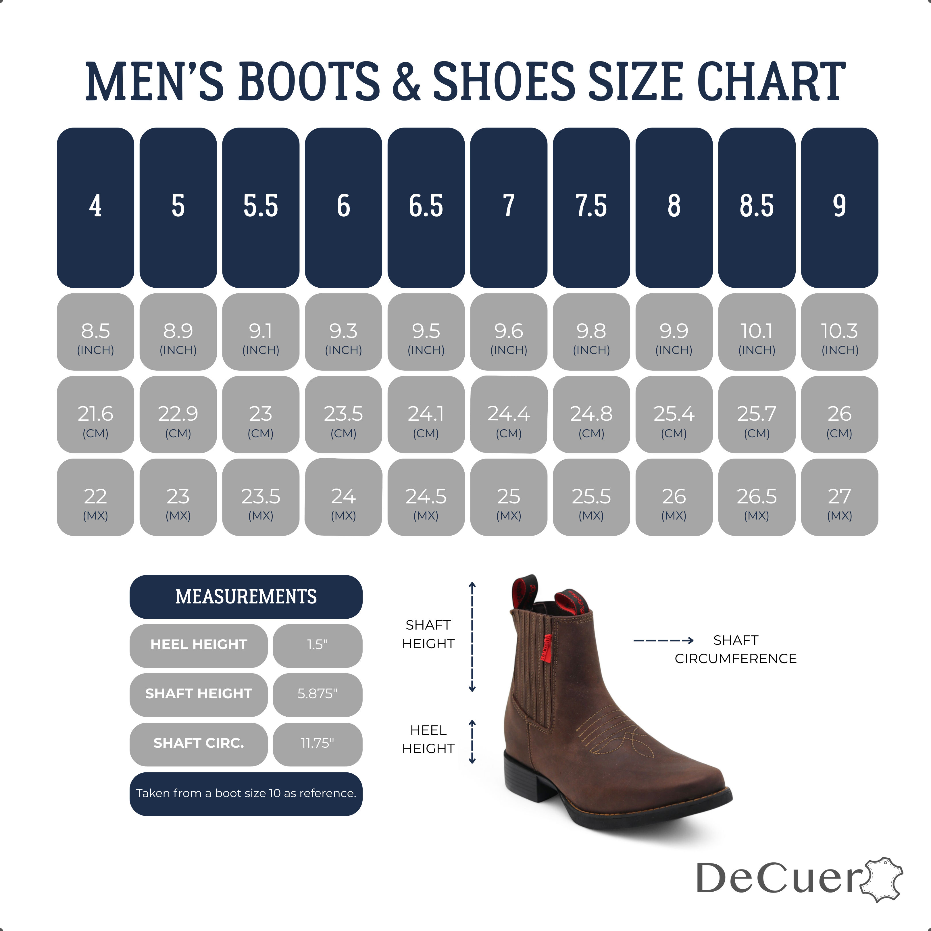 Hacienda Men's Brown Leather Short Boots