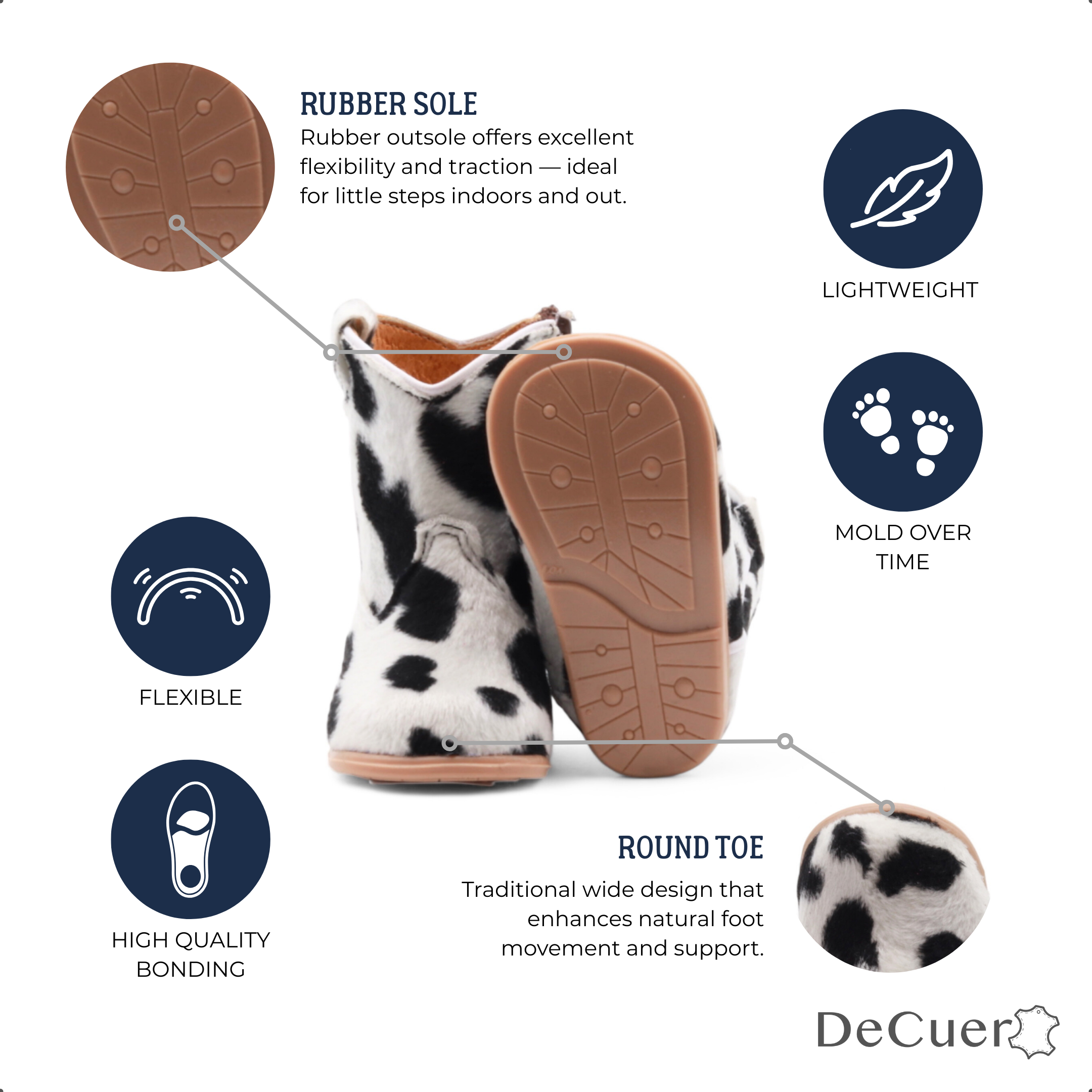 Beau Baby's Cow Print Leather Boots