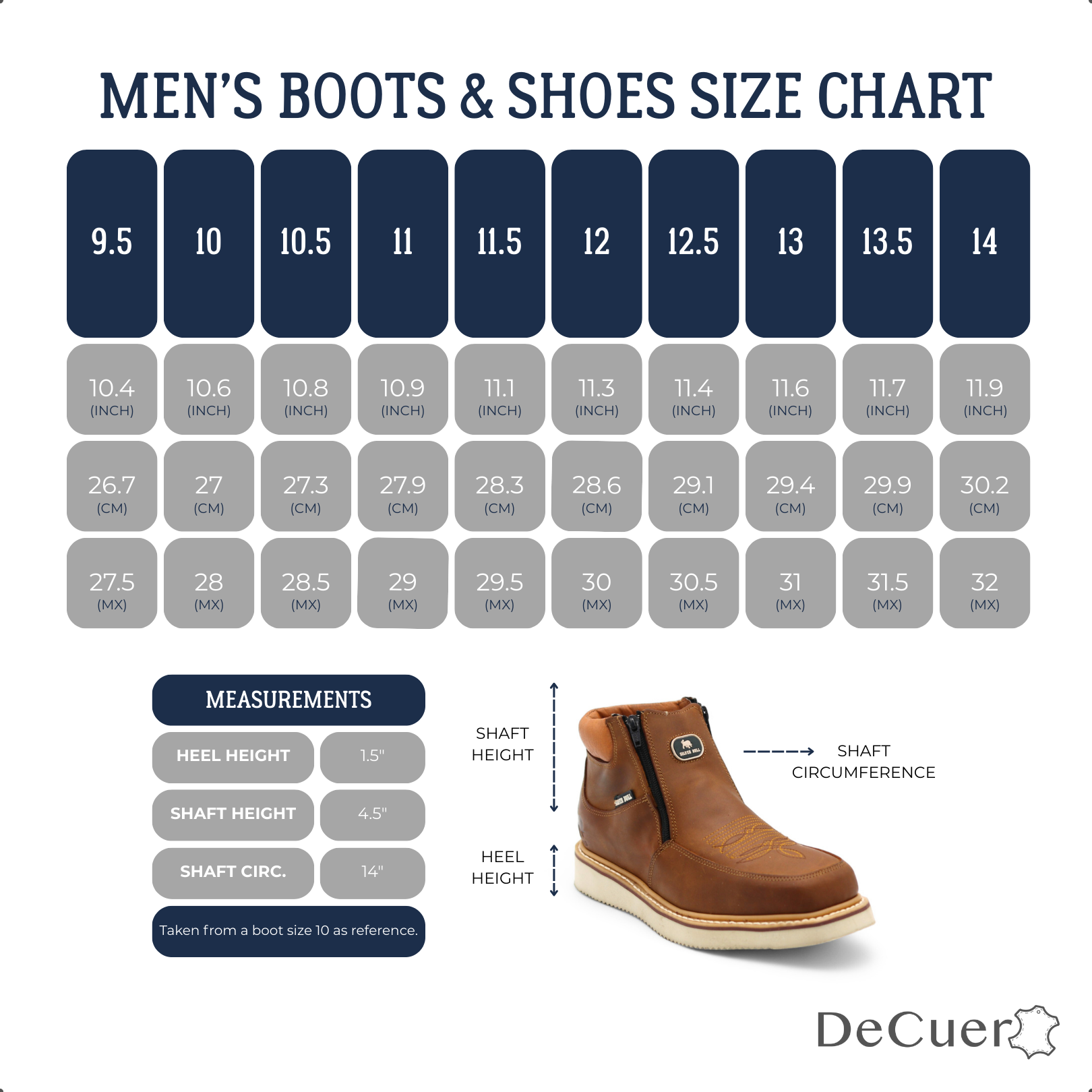 El Paso Men's Camel Leather Short Boots