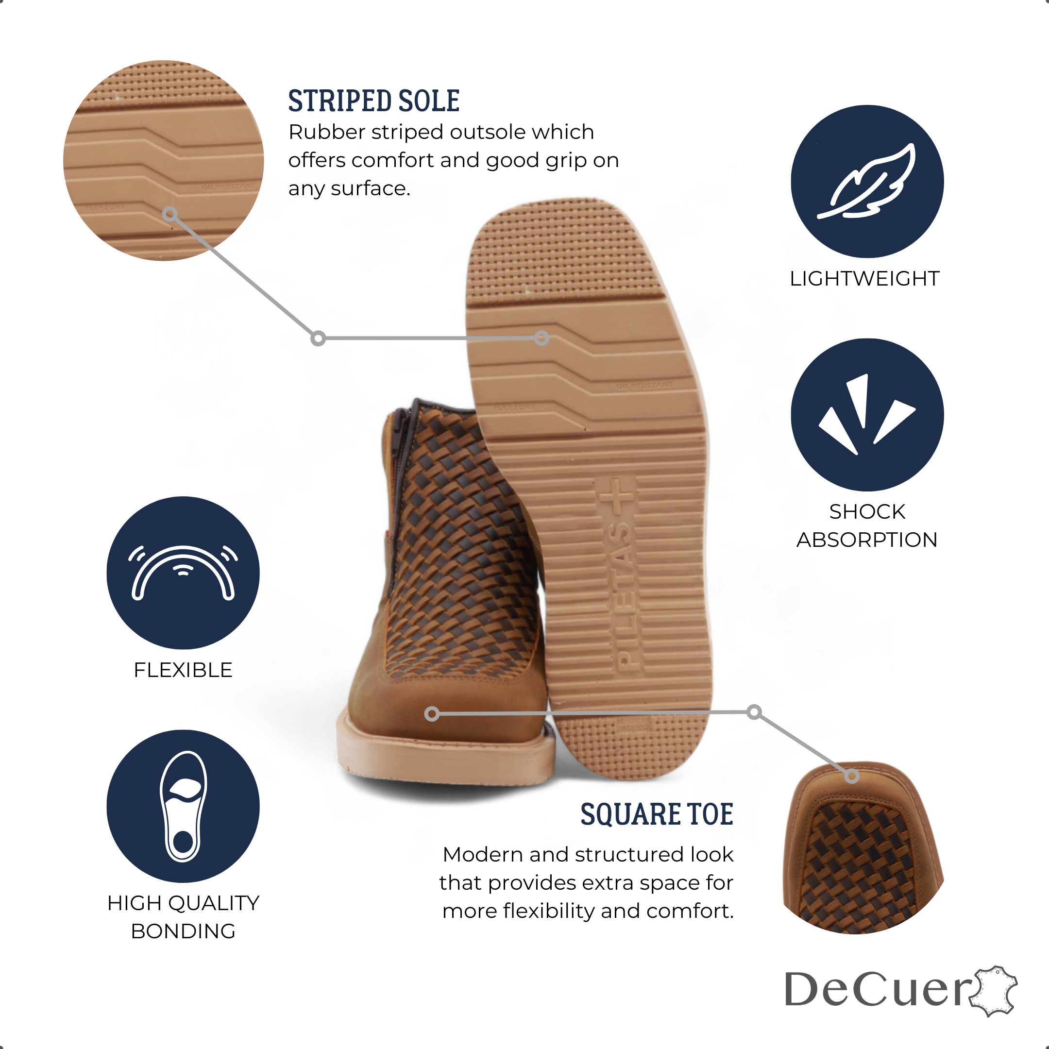 Tejido Men's Ocher Leather Short Boots