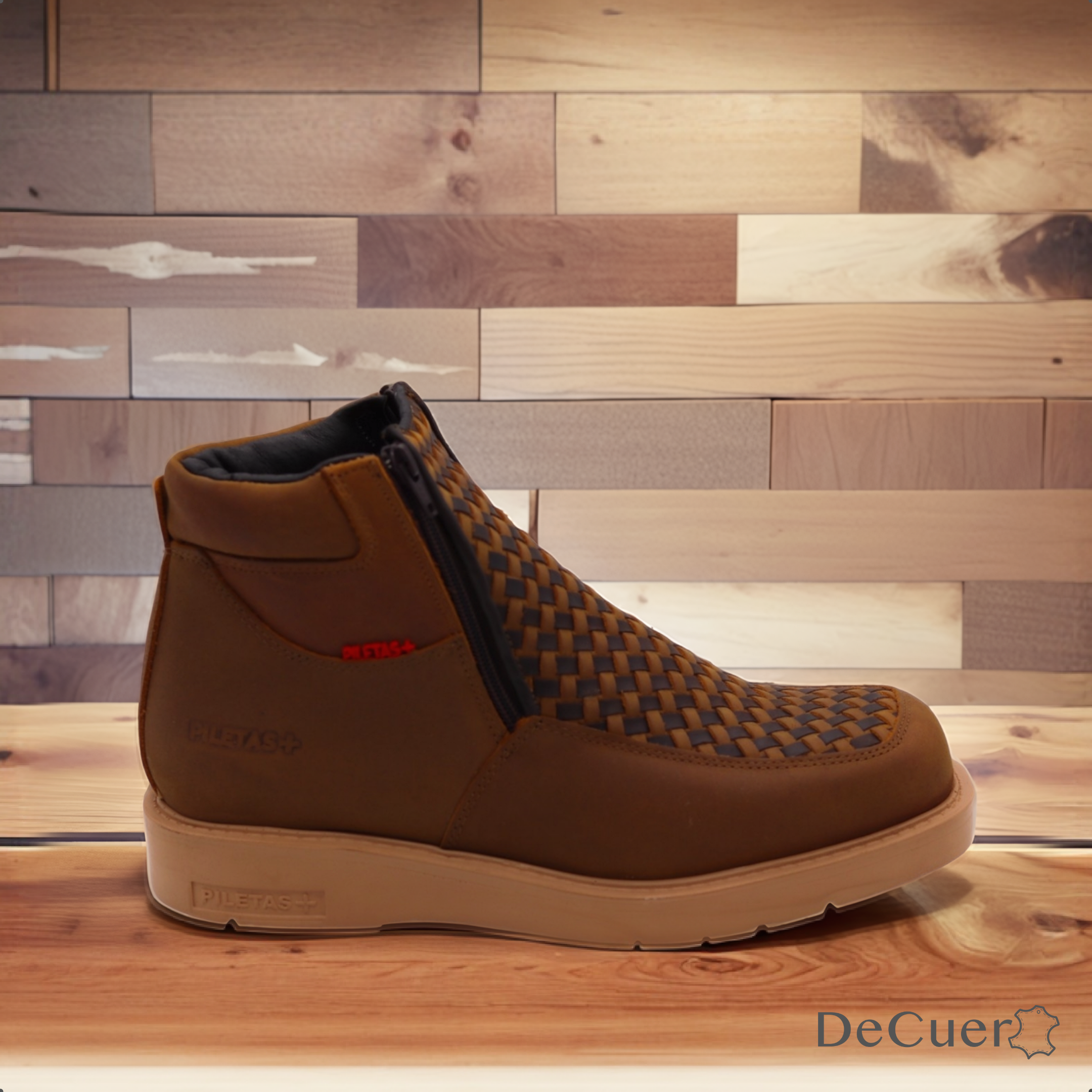 Tejido Men's Ocher Leather Short Boots