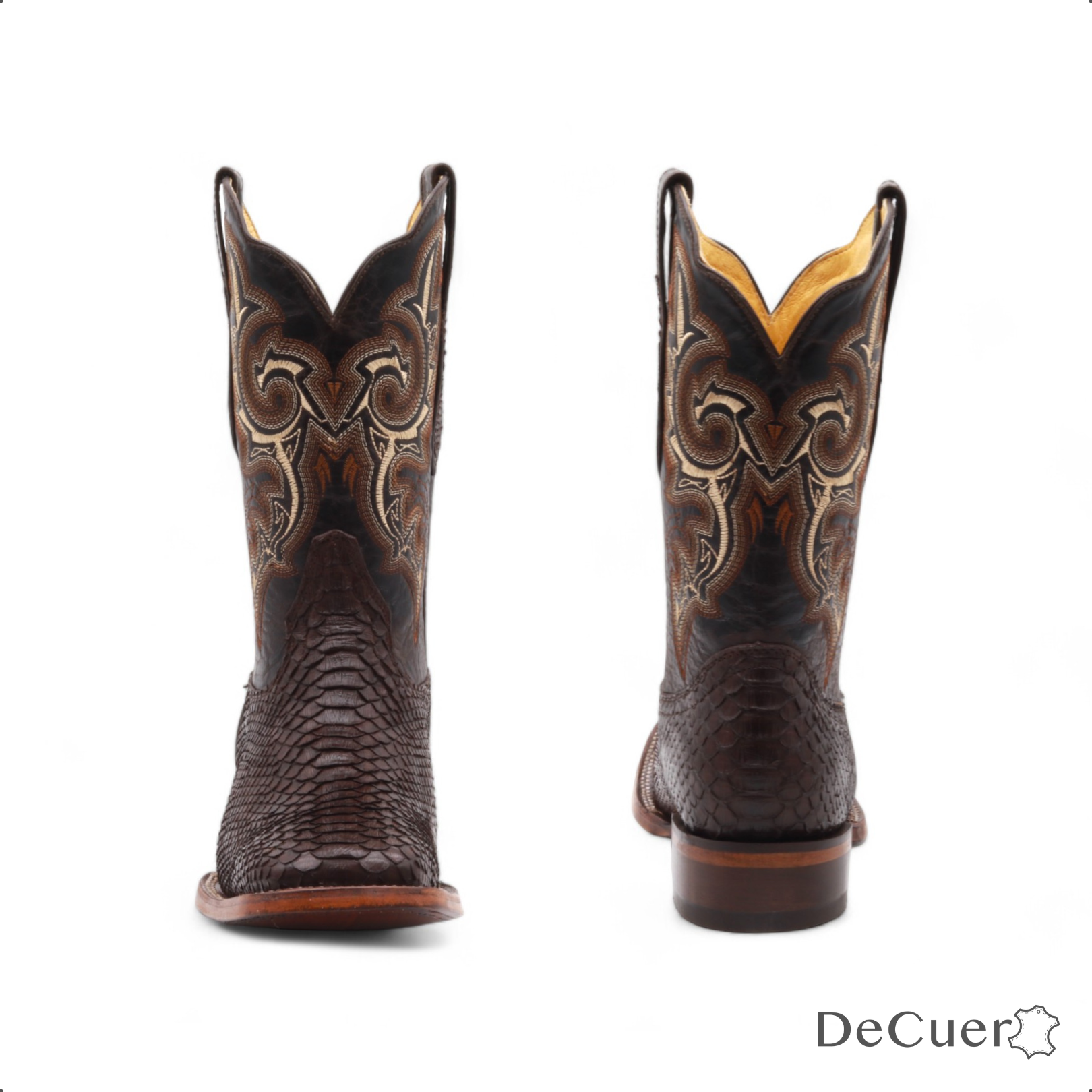 Rocco Men's Brown Python Exotic Leather Boots