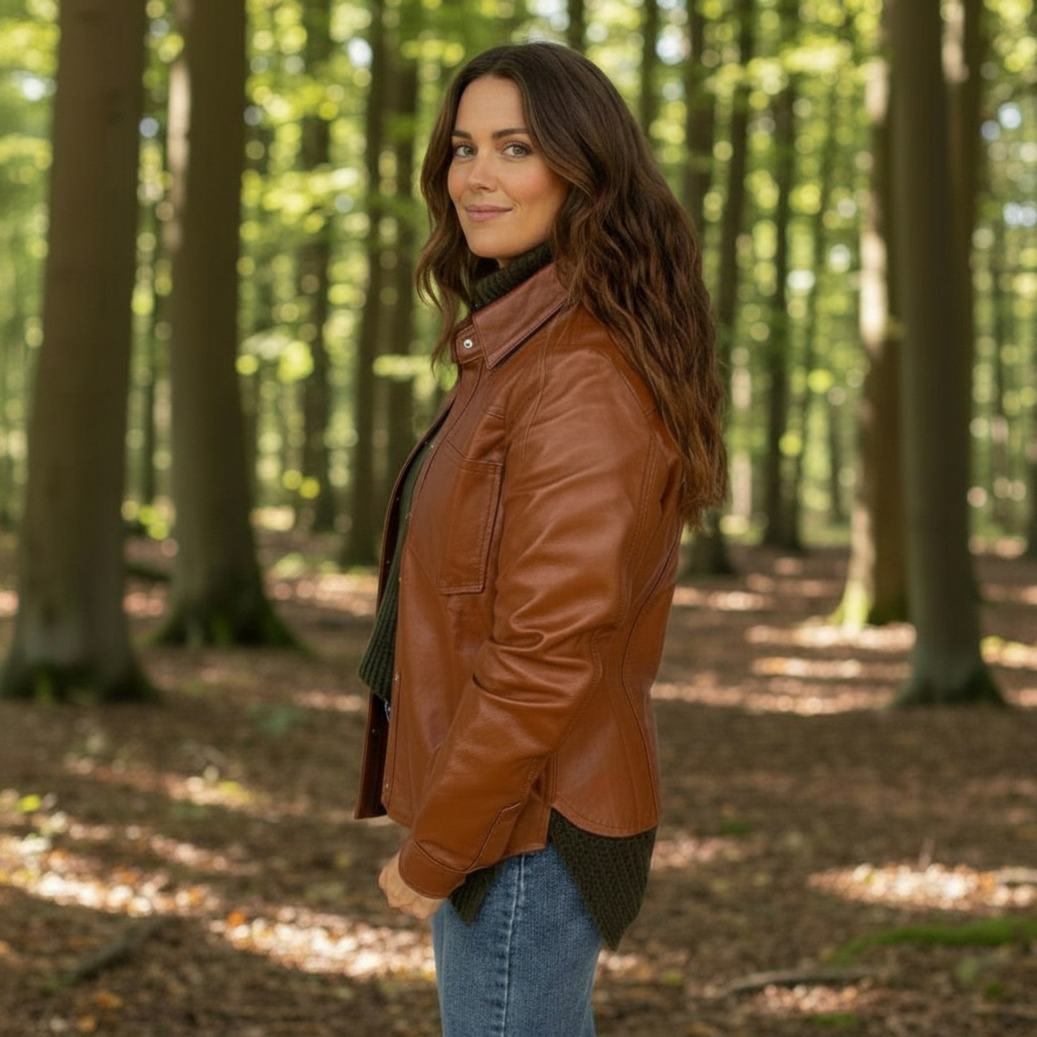 Aurora Women's Camel Leather Camisole