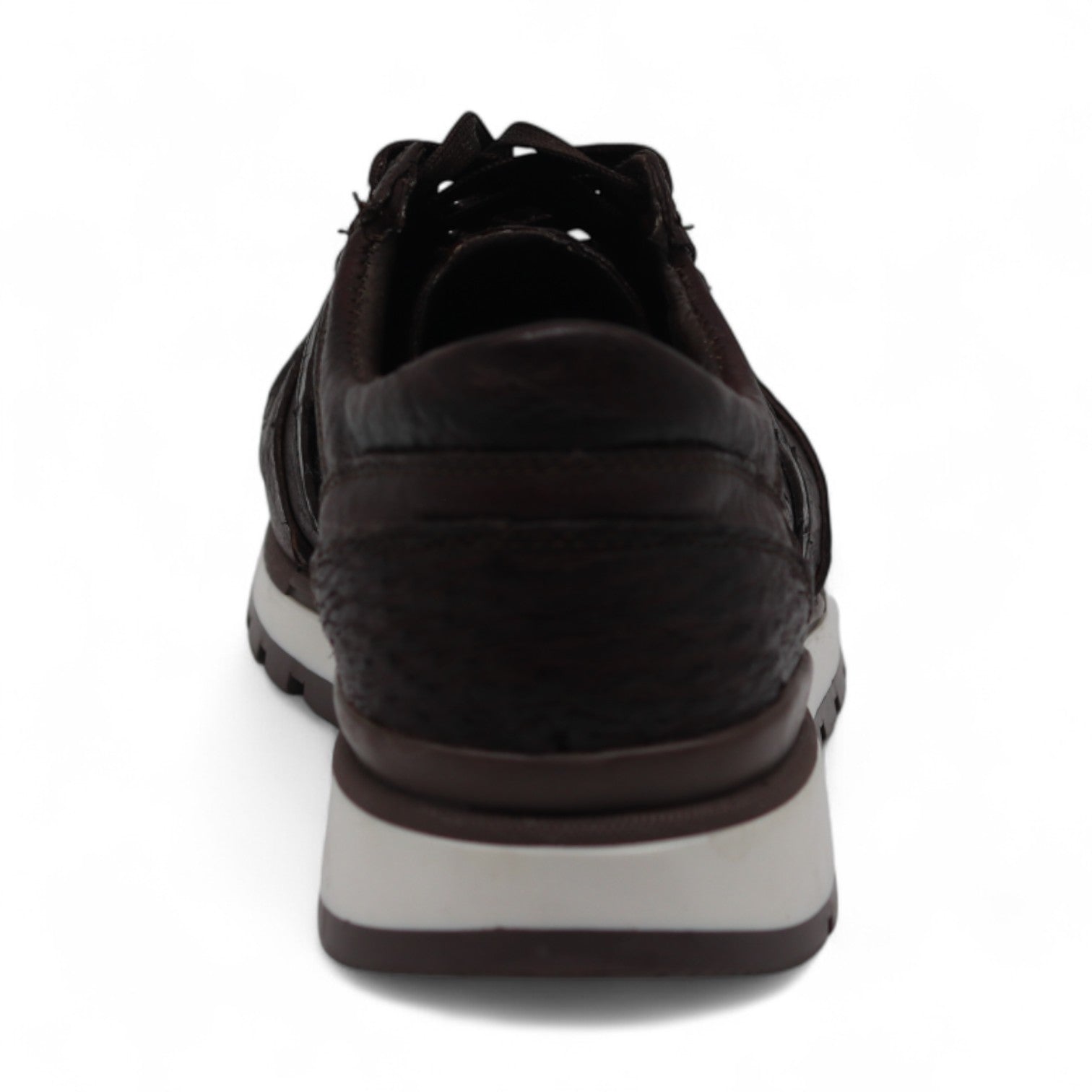 Fabio Men's Brown Croc Belly Exotic Leather Sneakers