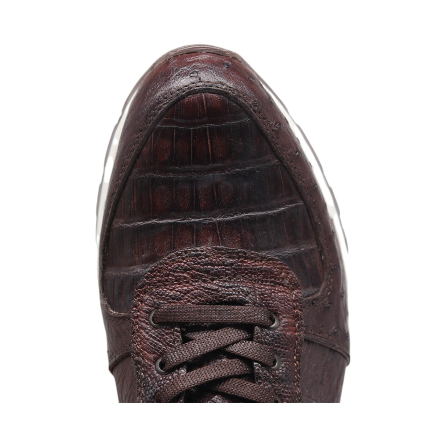 Fabio Men's Brown Croc Belly Exotic Leather Sneakers