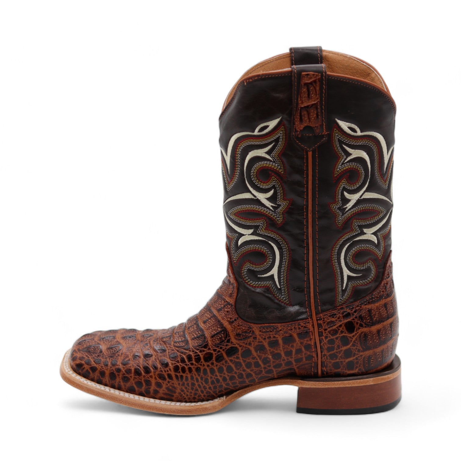 Garland Men's Crocodile Print Brown Leather Boots