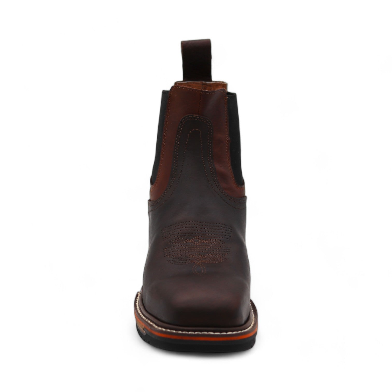 Plano Men's Fox Print Brown Leather Short Boots