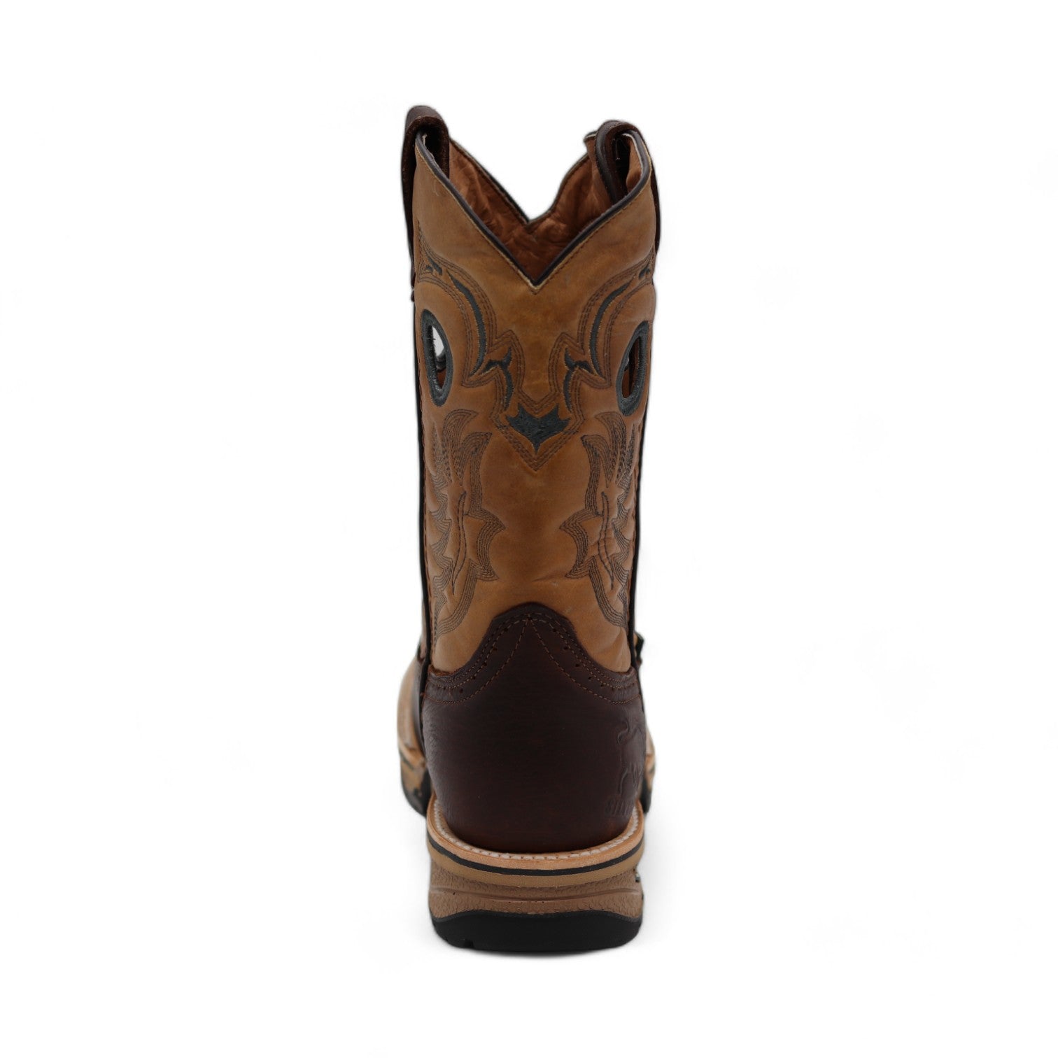 Dallas Men's Fox Print Brown and Honey Leather Boots