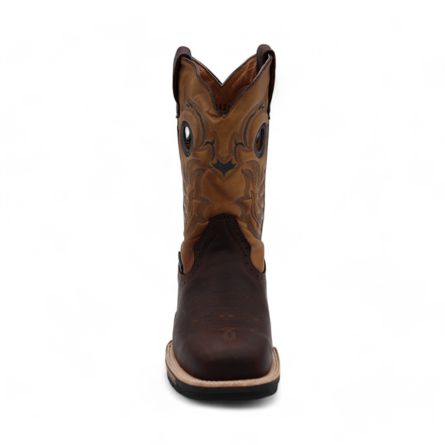 Dallas Men's Fox Print Brown and Honey Leather Boots