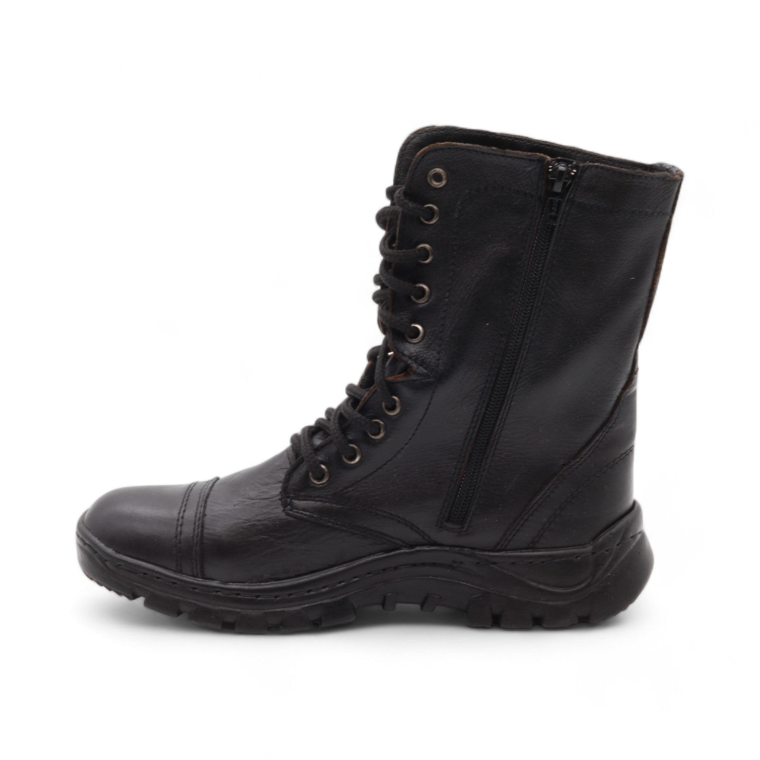 Police Men's Black Leather Boots