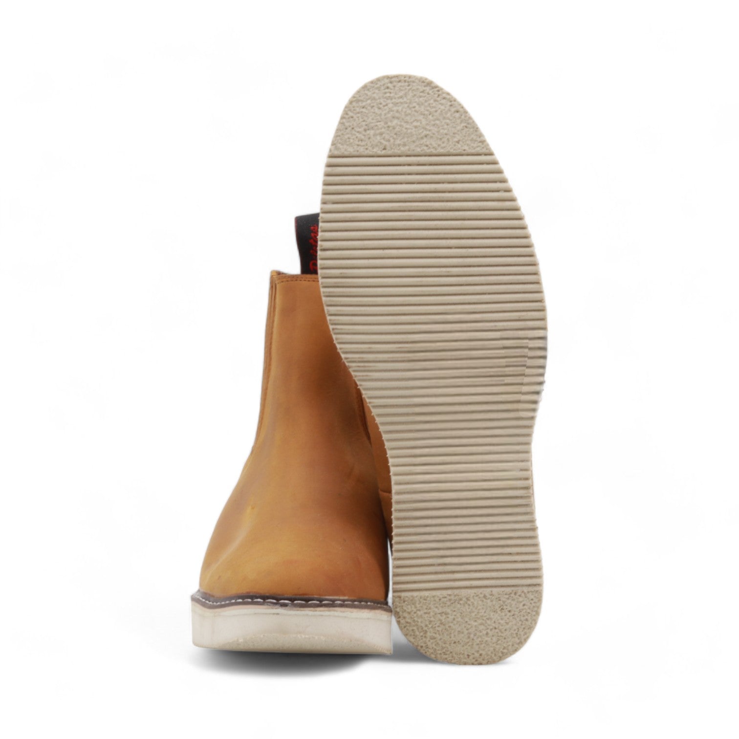 Rayado Men's Camel Leather Short Boots