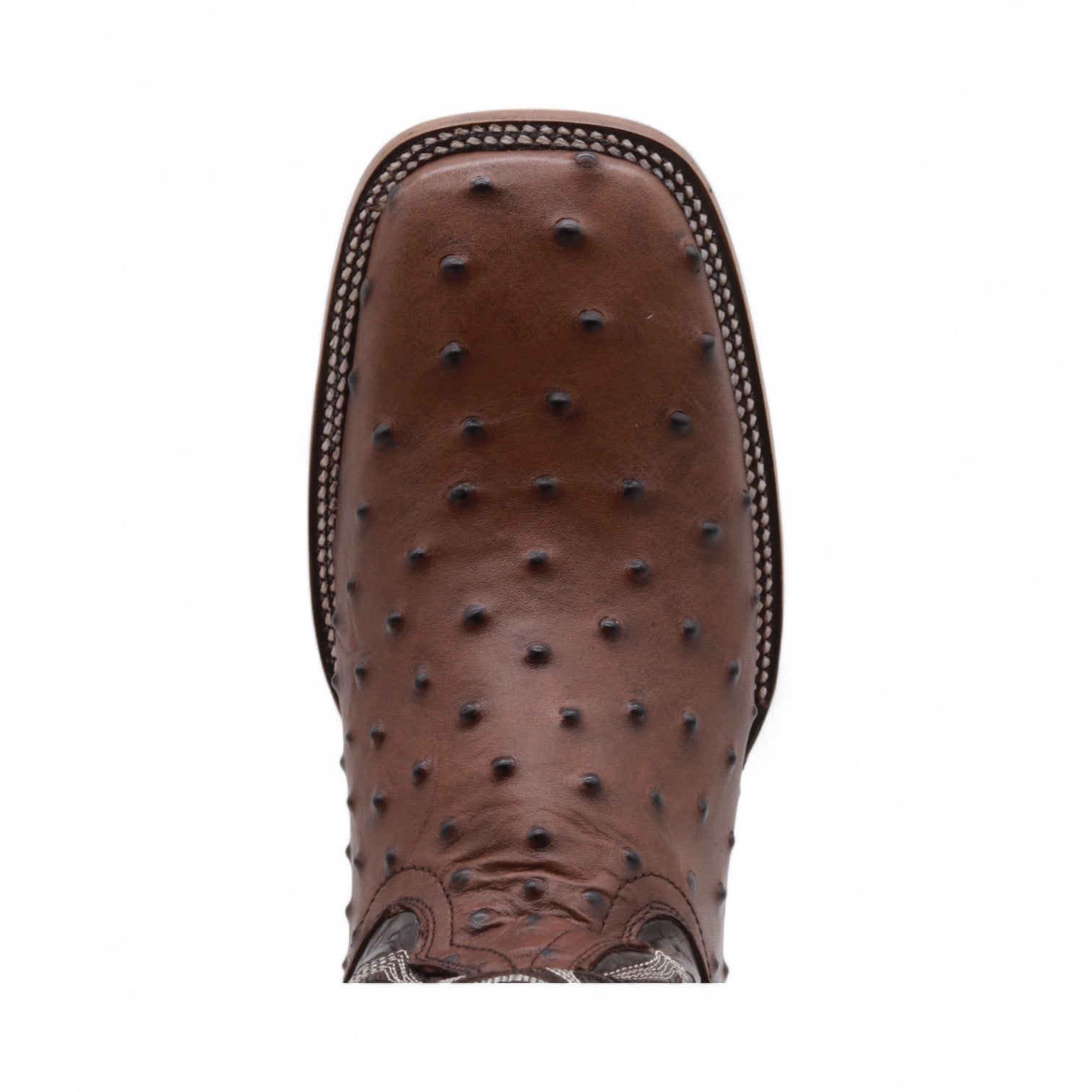 Vermont Men's Brown Ostrich Print Leather Boots