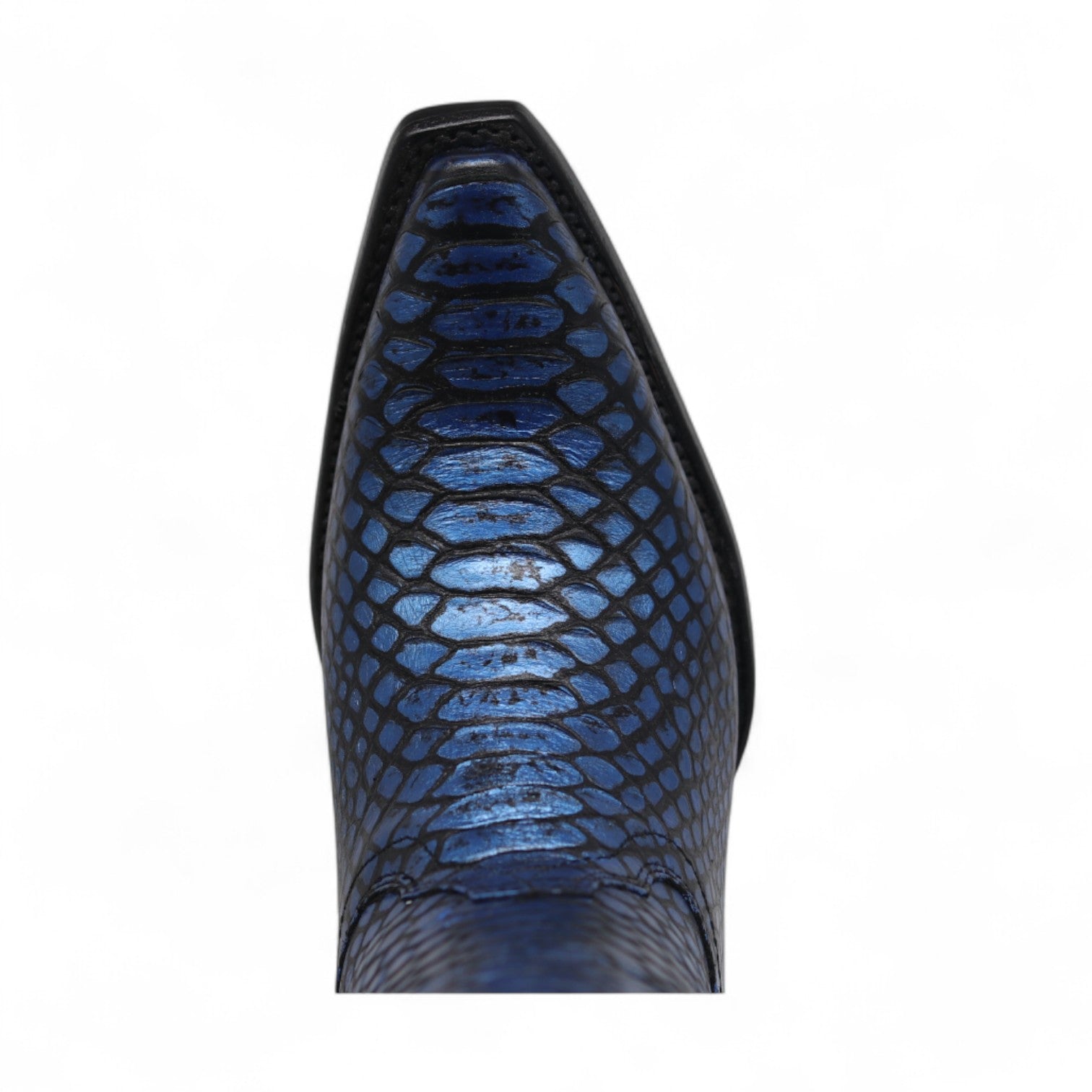 Kesha Women's Blue Snake Print Leather Boots