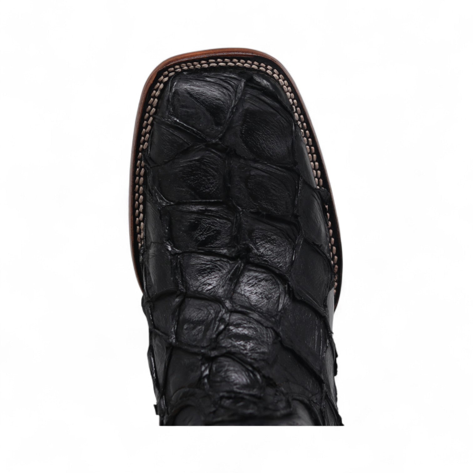 Orson Men's Black Pirarucu Exotic Leather Boots