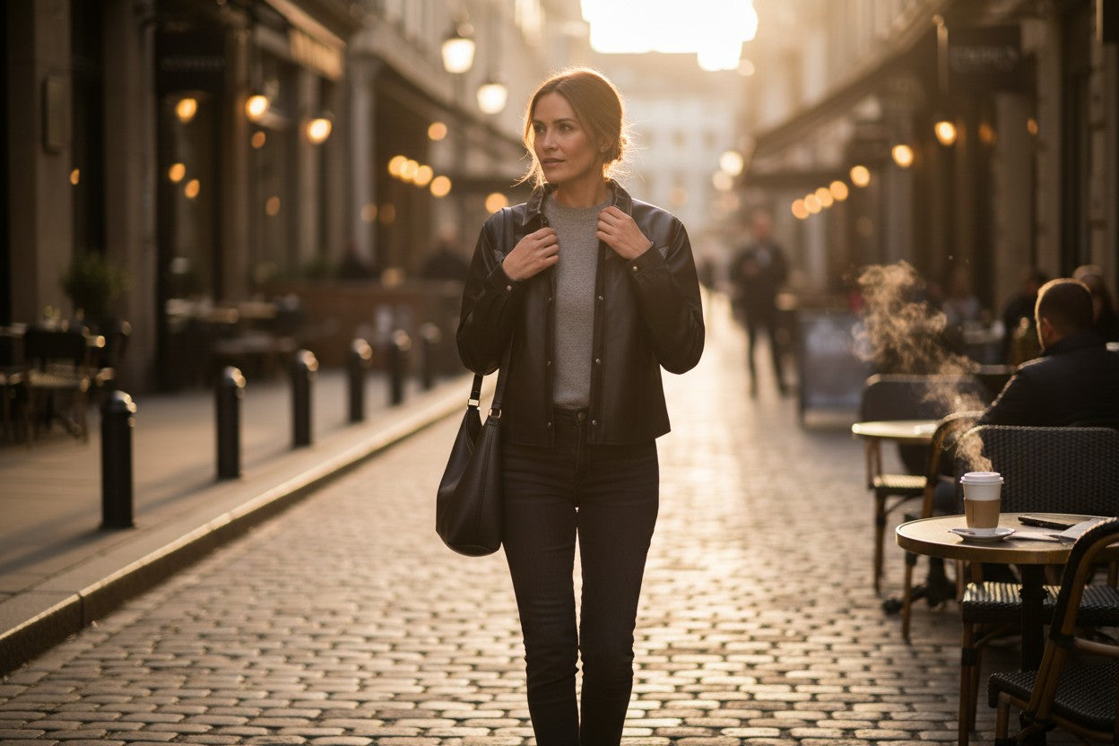 Serena Women's Black Leather Jacket